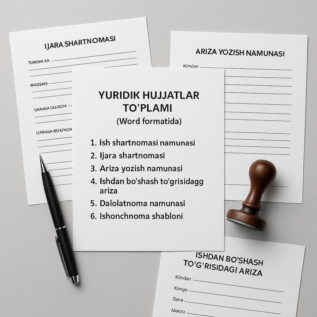 Yuridik hujjatlar to‘plami (Word formatida)