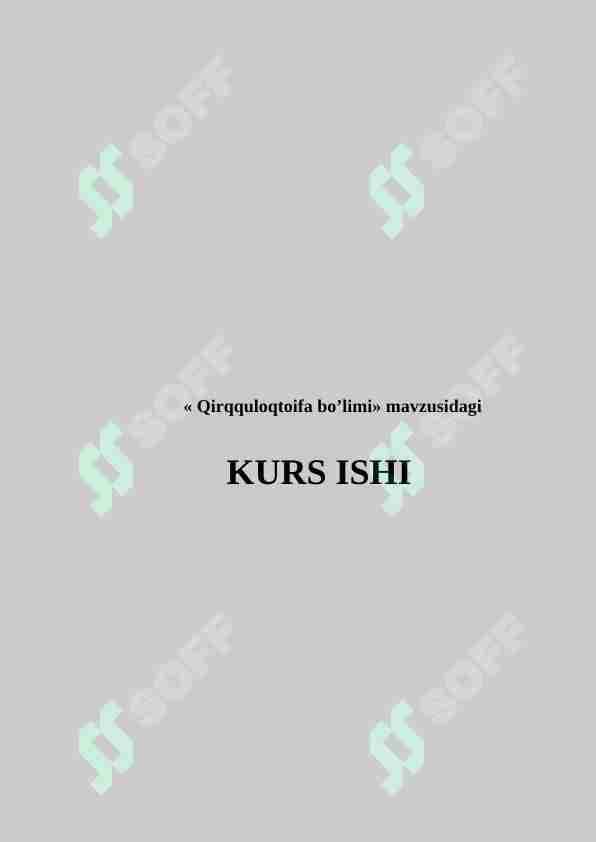 Qirqquloqtoifa bo'limi