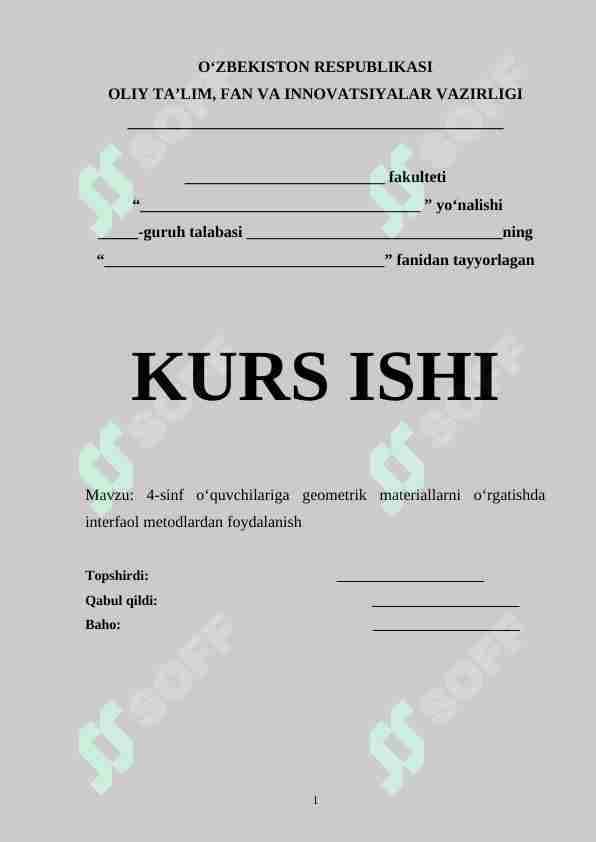 4-sinf o‘quvchilariga geometrik materiallarni o‘rgatishda interfaol metodlardan foydalanish