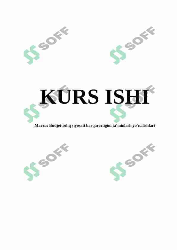Budjet-soliq siyosati barqarorligini ta'minlash yo'nalishlari