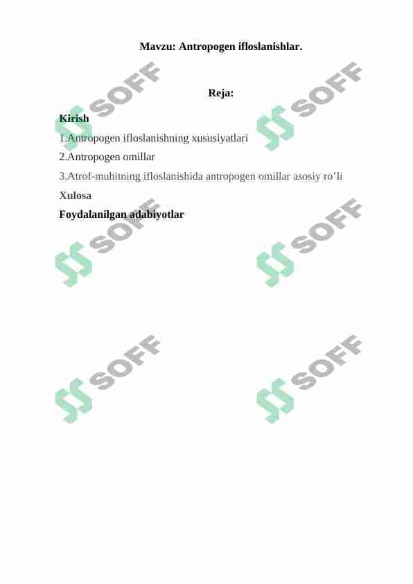 Antropogen ifloslanishlar