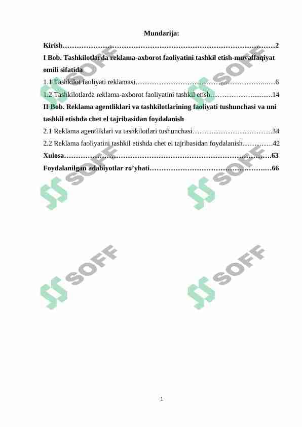 Reklama agentliklari va tashkilotlarining faoliyati tushunchasi va uni tashkil etishda chet el tajribasidan foydalanish