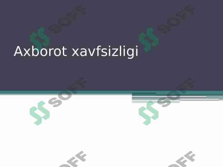 Axborot xavfsizligi