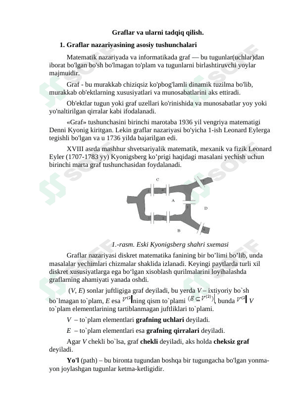 Graflar va ularni tadqiq qilish.