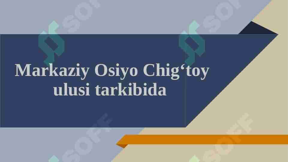 Markaziy Osiyo Chig‘toy ulusi tarkibida