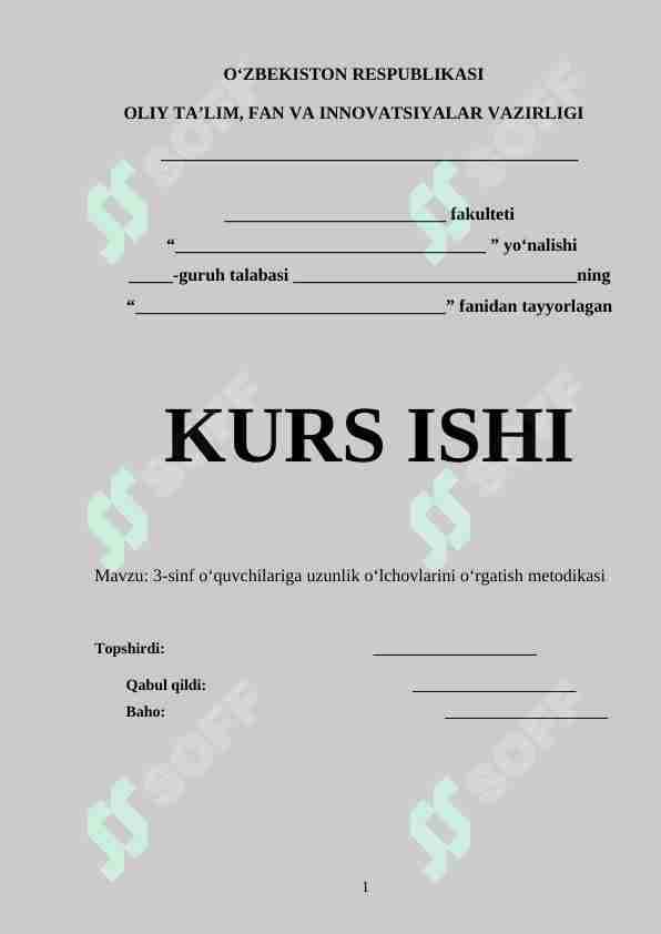 3-sinf o‘quvchilariga uzunlik o‘lchovlarini o‘rgatish metodikasi