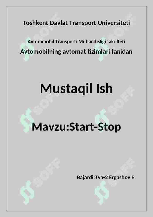 Start-Stop haqida