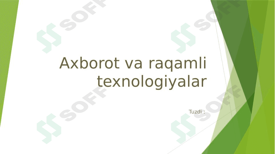 Axborot va raqamli texnologiyalar