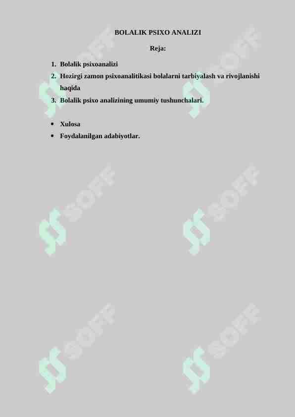 BOLALIK PSIXO ANALIZI