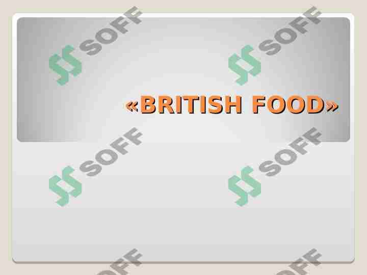 BRITISH FOOD