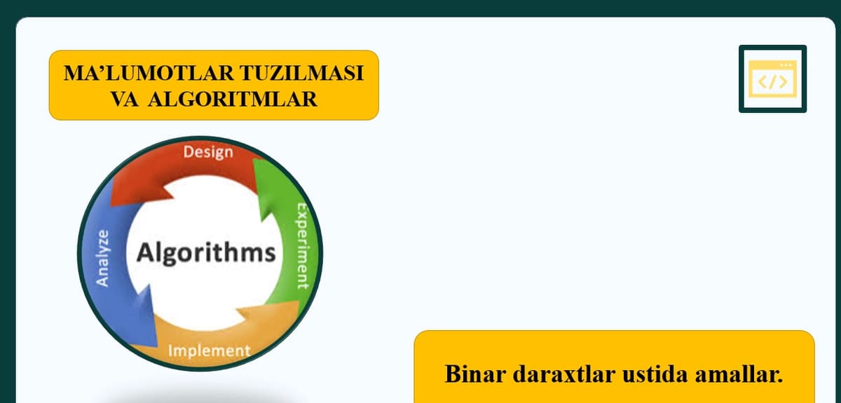 Binar daraxtlar ustida amallar