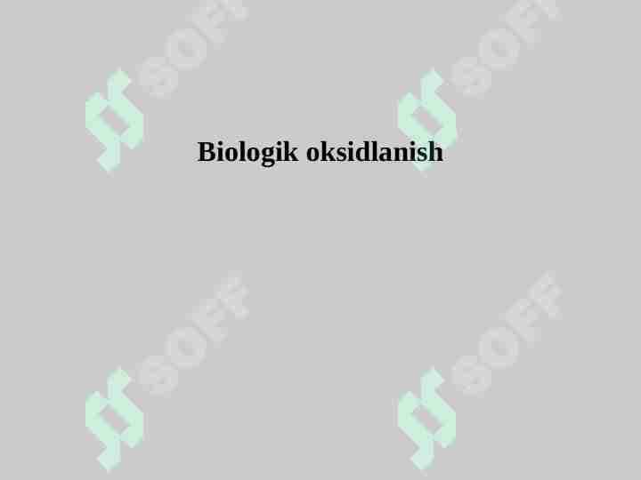 Biologik oksidlanish