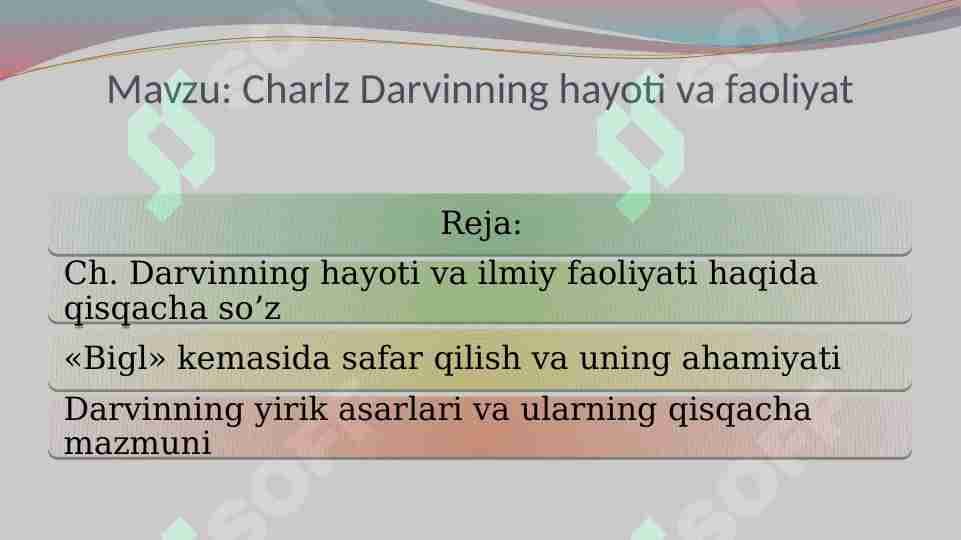 Charlz Darvinning hayoti va faoliyat