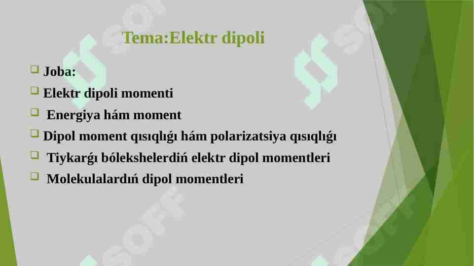 Elektr dipoli