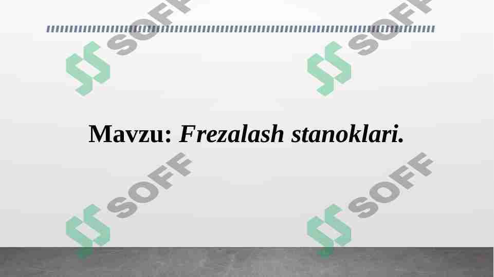 Frezalash stanoklari