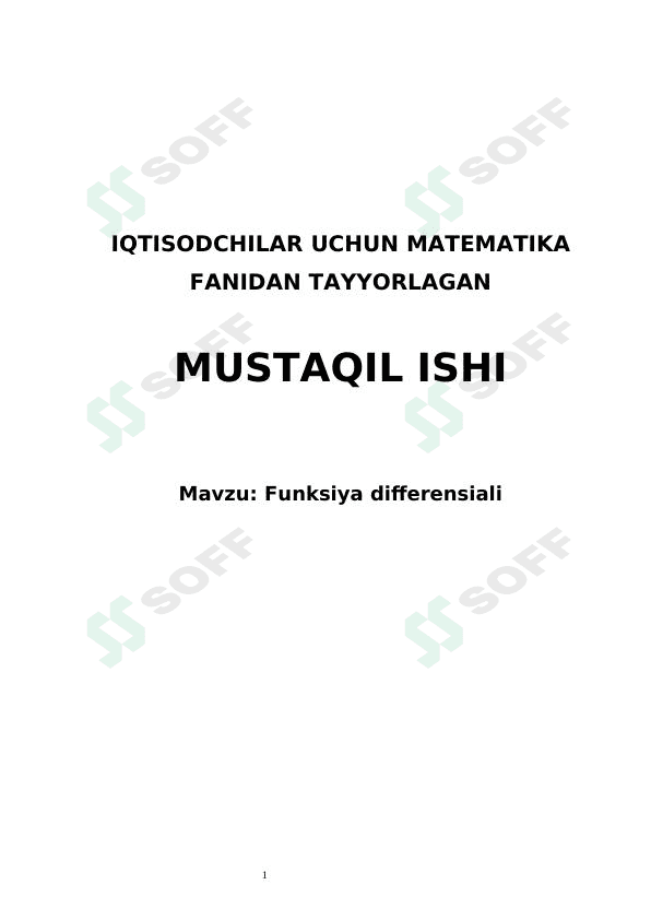 Funksiya differensiali