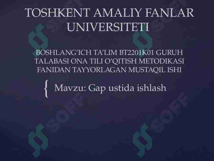 Gap ustida ishlash
