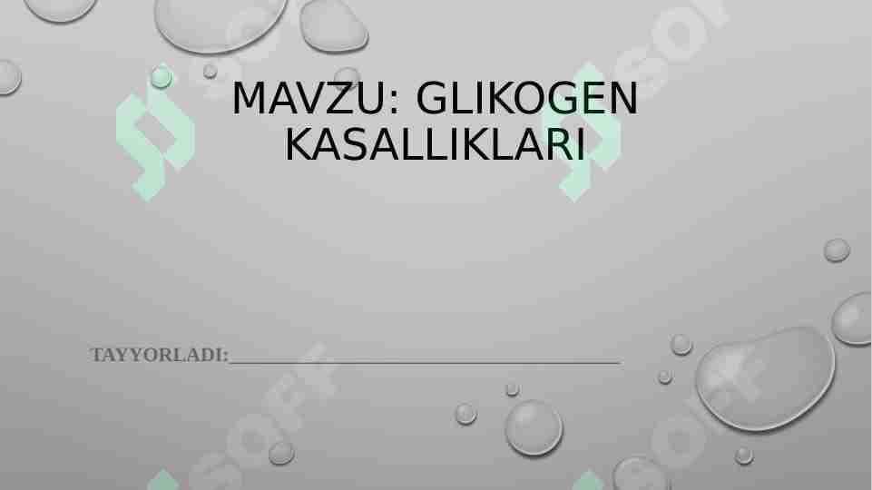 Glikogen kasalliklari