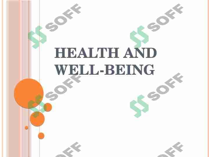 Health and well-being