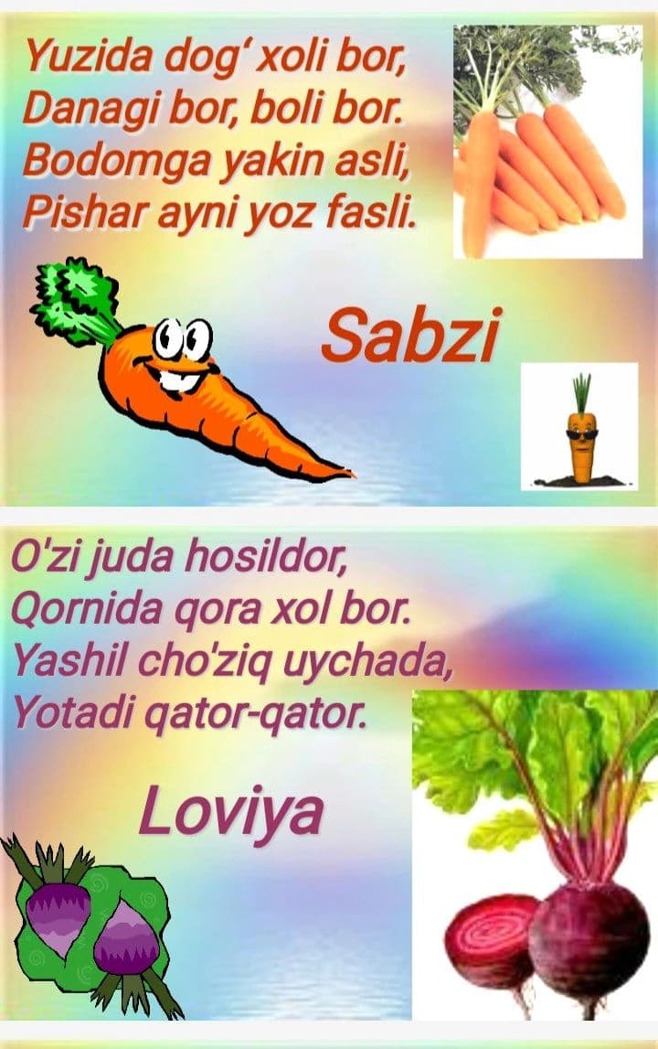 boshlang'ich sinflar uchun topishmoqlar slayd