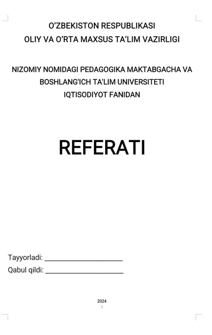 Refarat Axoli daromadini tartibga solish