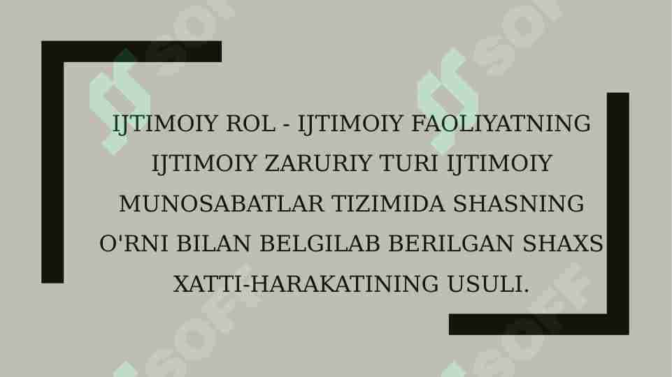 Ijtimoiy rolIjtimoiy rol