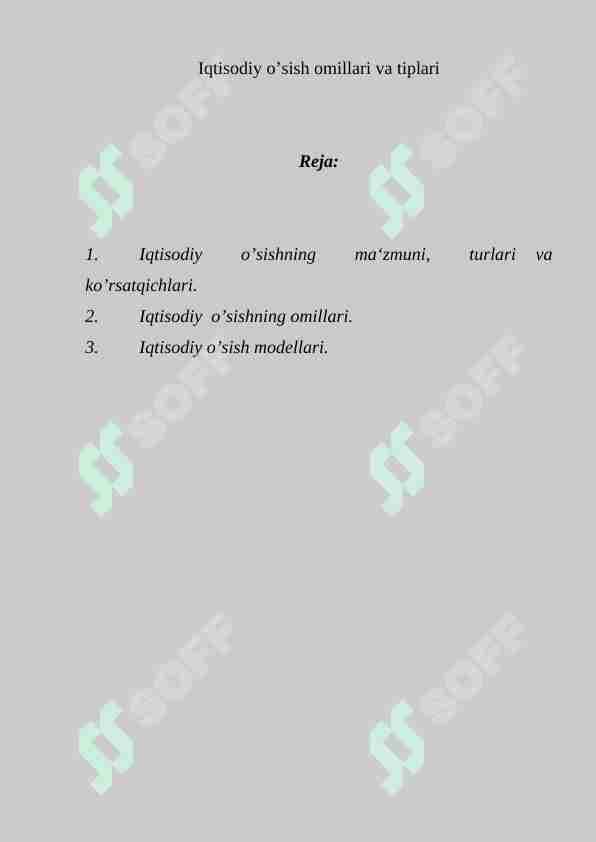 Iqtisodiy o’sish