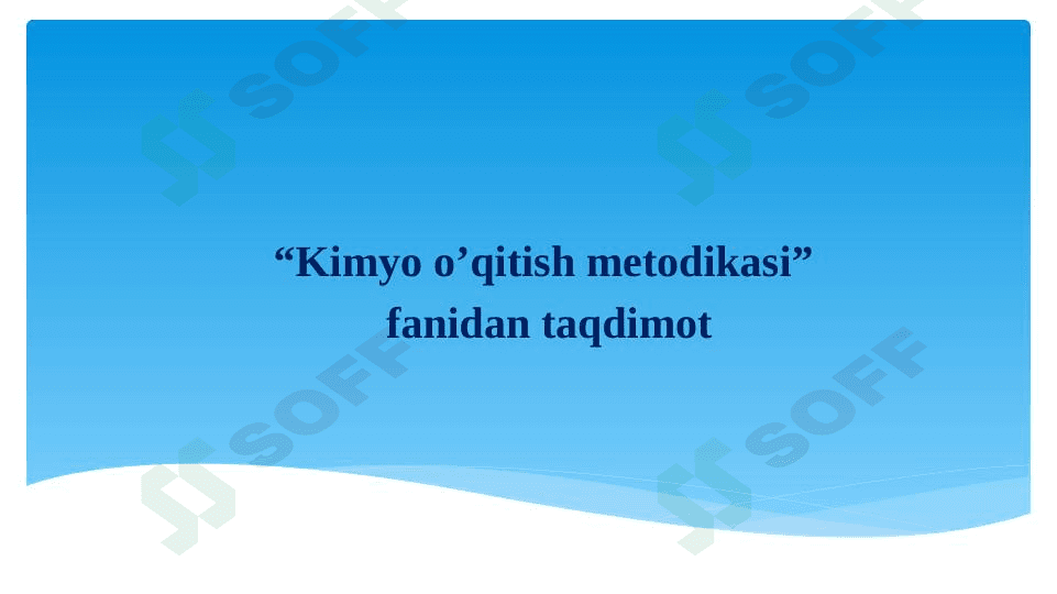 kimyo o'qitish metodikasini nazoratga olishda nostandart testlardan foydalanish