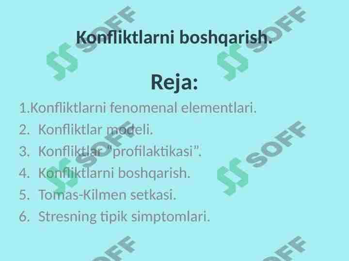 Konfliktlarni boshqarish