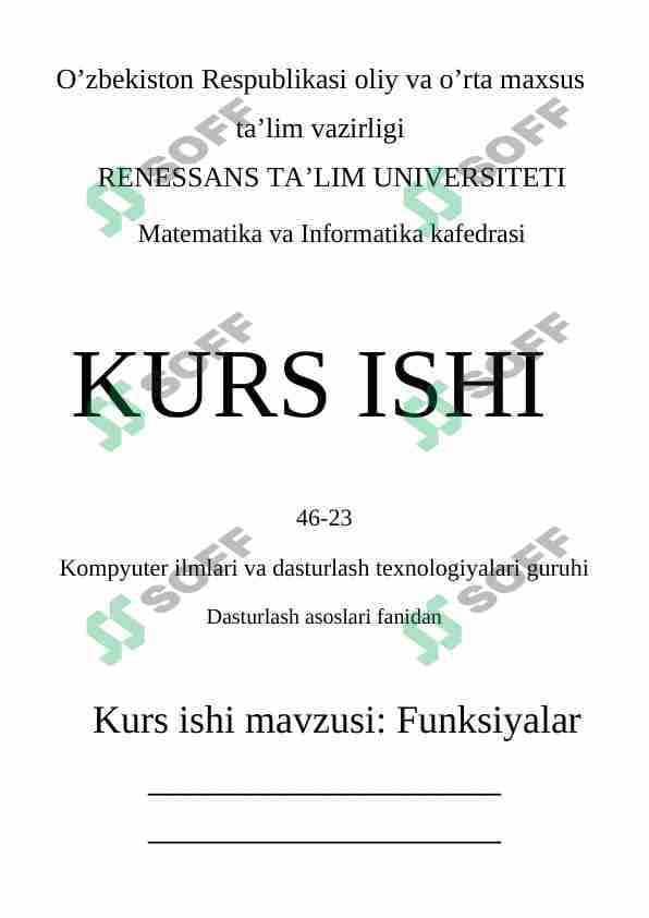 C++ da funksiyalar