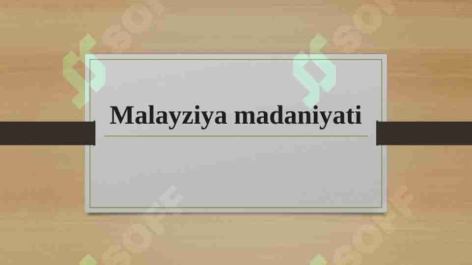 Malayziya madaniyati