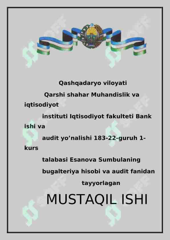 Buxgalteriya hisobining urni va ahamyati