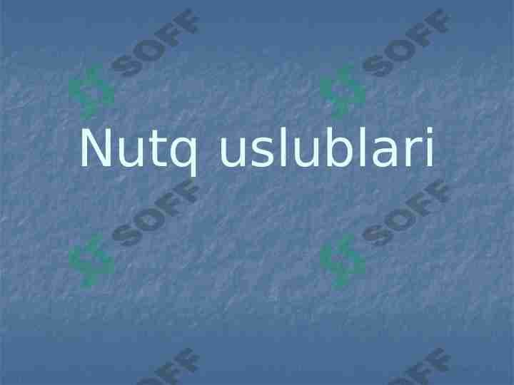 Nutq uslublari
