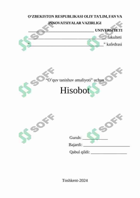 Qurilish firmalari bilan tanishuv amaliyot hisoboti