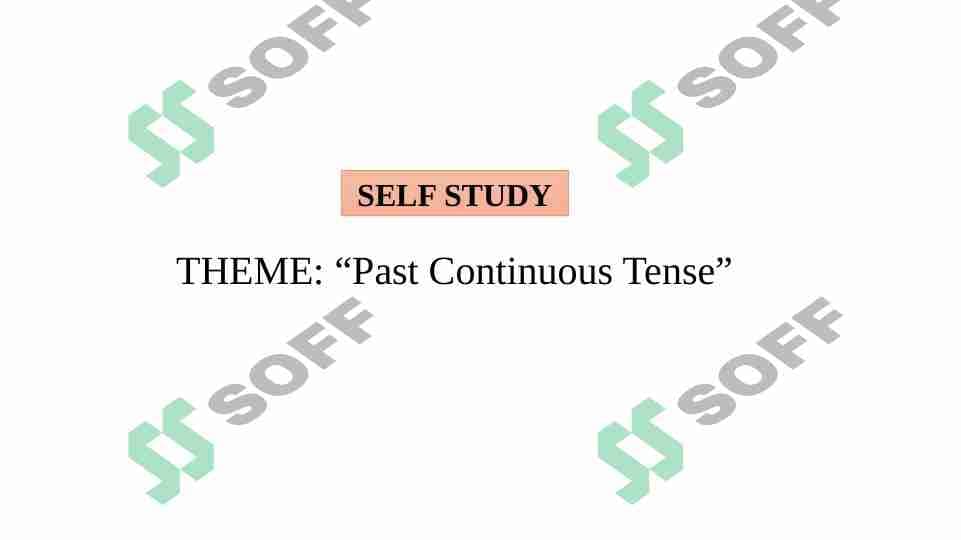 Past continuous tense