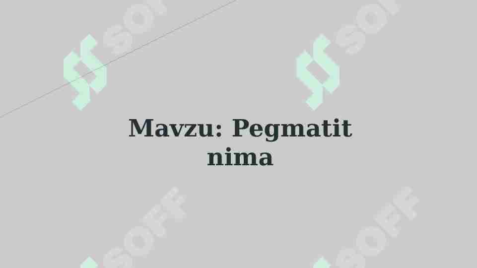 Pegmatit nima