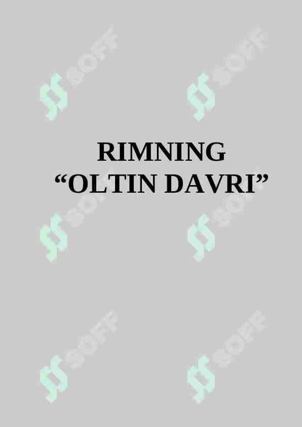 Rimning oltin davri