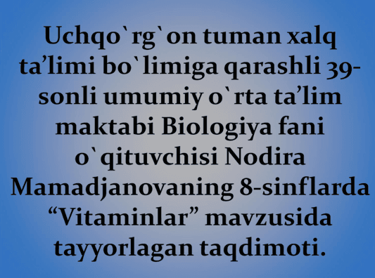 Vitaminlar