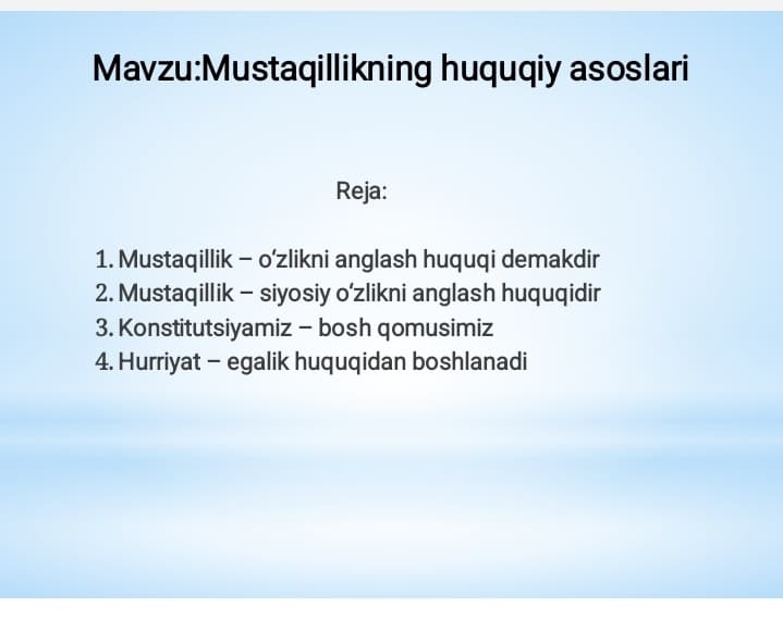 Mustaqillik  - huquq demakdir