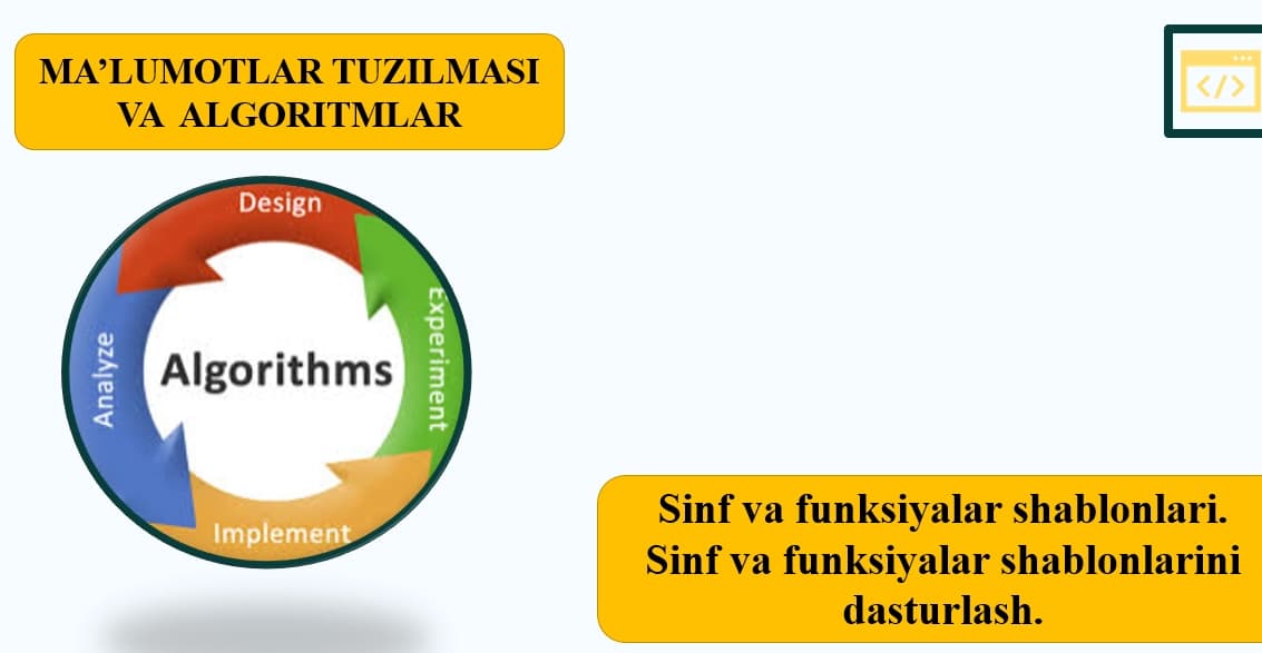 Sinf va funksiyalar shablonlari.  Sinf va funksiyalar shablonlarini dasturlash.