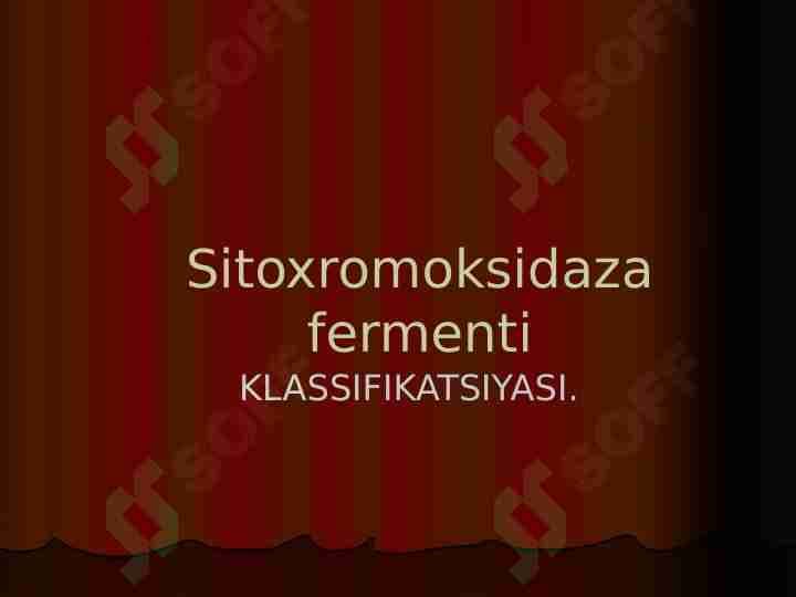 Sitoxromoksidaza fermenti