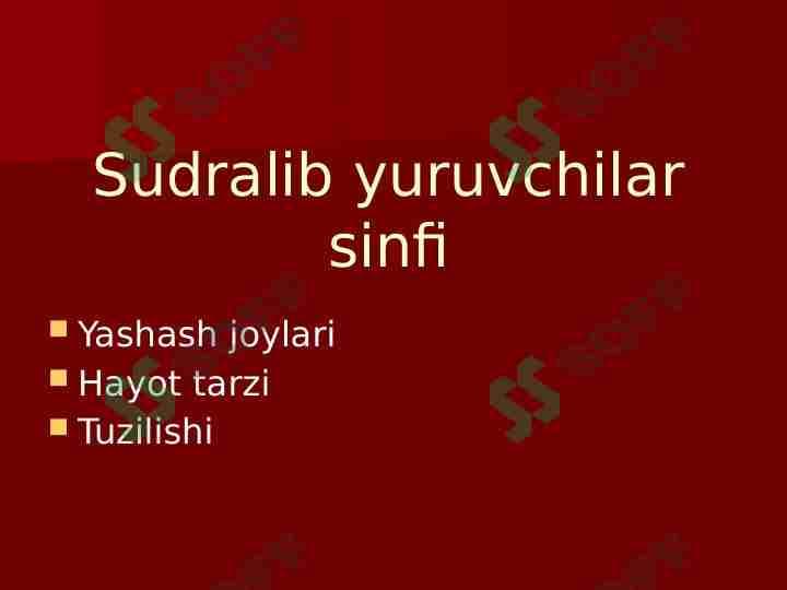 Sudralib yuruvchilar sinfi