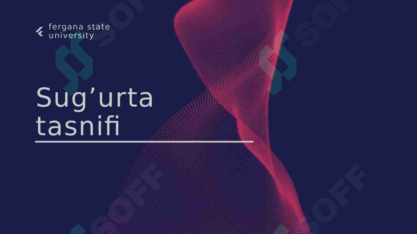 Sug’urta tasnifi
