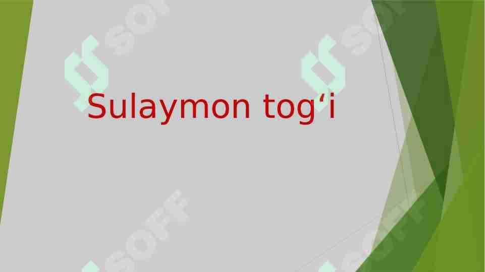 Sulaymon togʻi