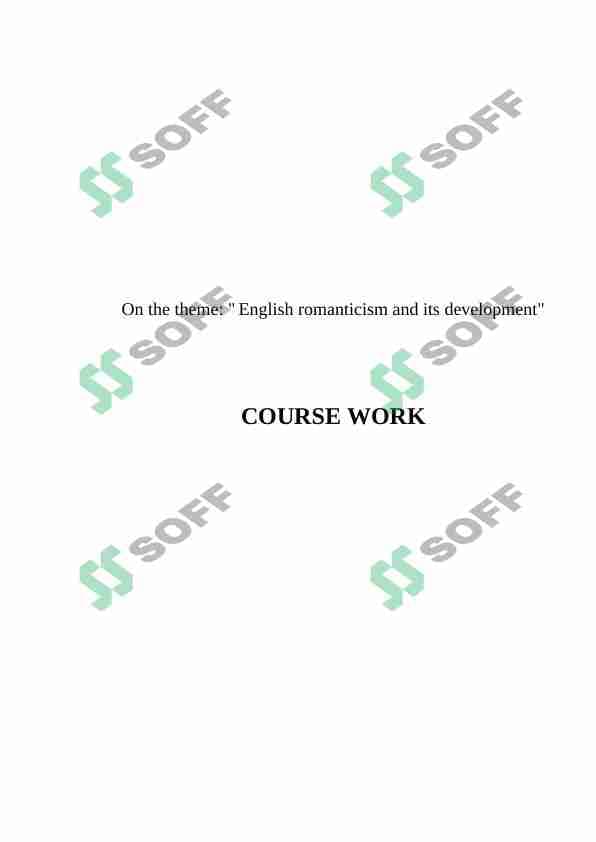 English romanticism and its development