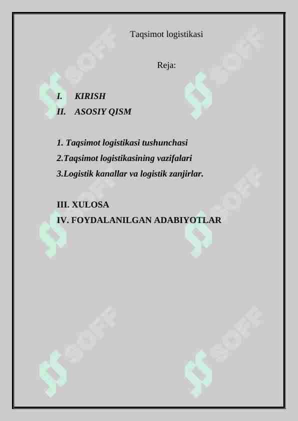 Taqsimot logistikasi