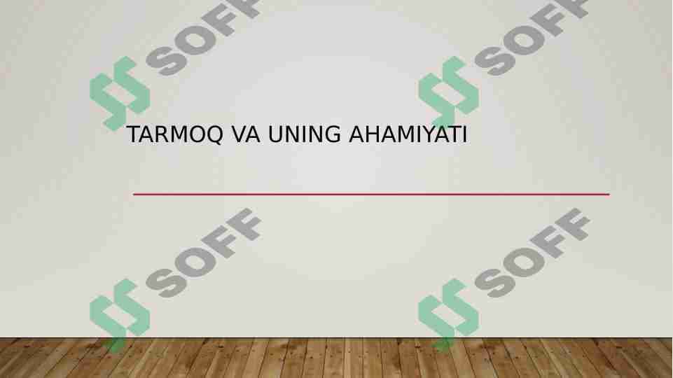 Tarmoq va uning ahamiyati