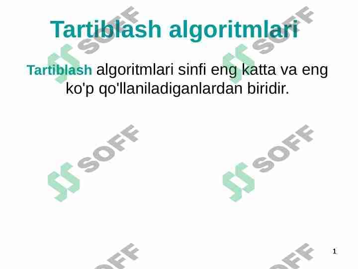 Tartiblash algoritmlari