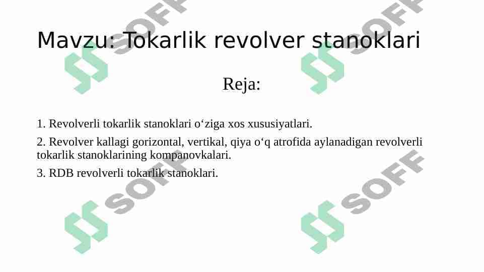 Tokarlik revolver stanoklari