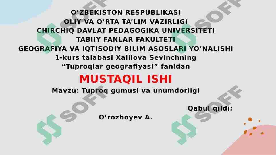 Tuproq gumusi